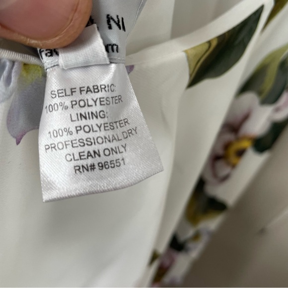 Beautiful Floral Deep V Neck Backless Dress Chiffon Overlay 8093 Size 12 - Picture 8 of 9